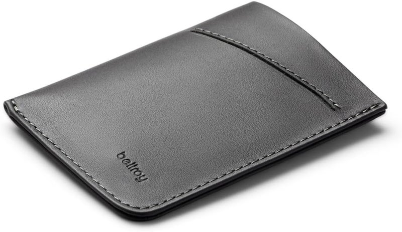 BELLROY Card Sleeve (Premium Leather Card Holder or Minimalist Wallet, Holds 2-8 Cards or Business Cards, Folded Note Storage) - CharcoalCobalt - Image 1